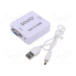 1 pcs x SAVIO - SAVKABELCL-110 - Converter, white, Features: works with FullHD, 1080p