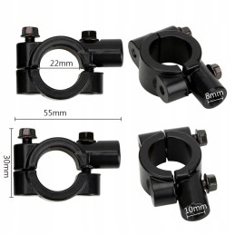 Handlebar clamp, mirror mount, m8, m10
