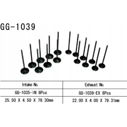 Exhaust valve vesrah gg 1039 ex honda cbr 600f