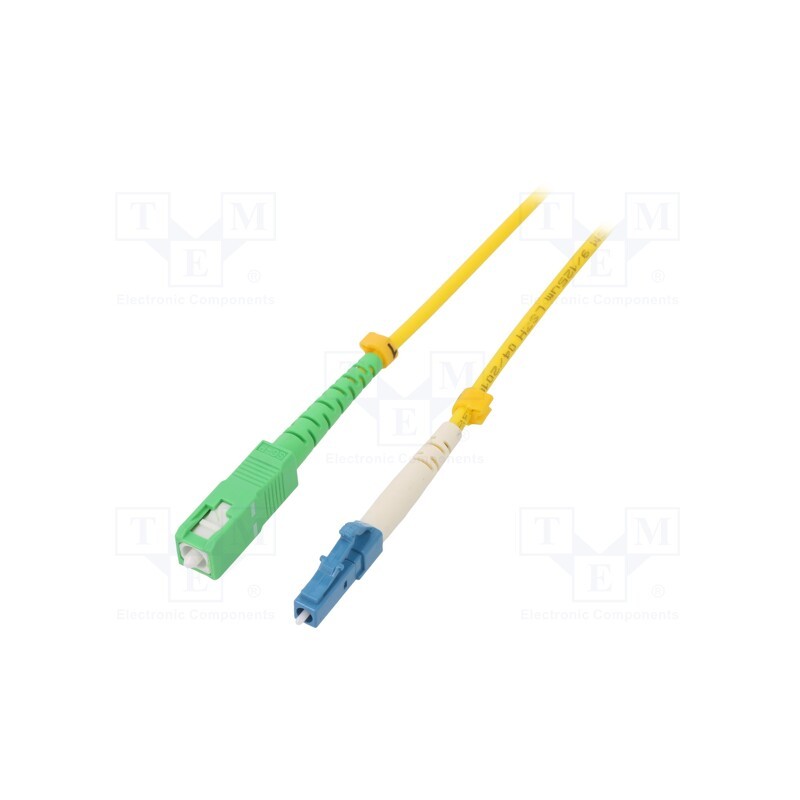 1 pcs x QOLTEC - 54332 - Fiber patch cord, LC/UPC,SC/APC, 2m, Optical fiber: 9/125um, LSZH