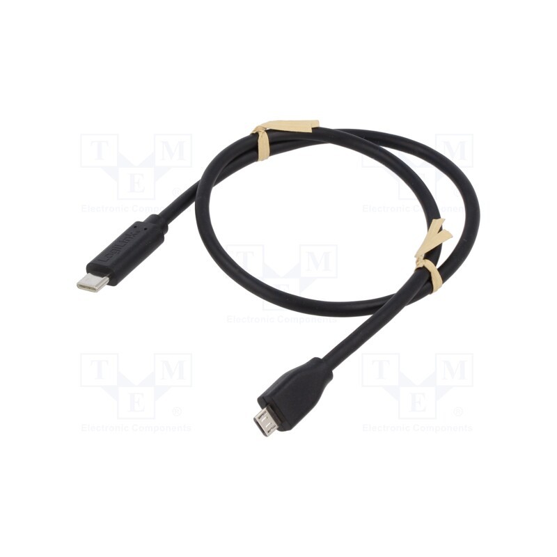 1 pcs x LOGILINK - CU0196 - Cable, USB 2.0, USB B micro plug,USB C plug, 0.5m, black, 480Mbps