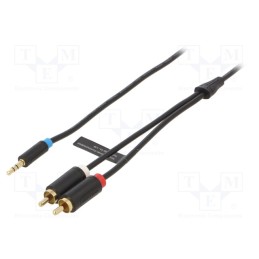 1 pcs x VENTION - BCLBL - Cable, Jack 3.5mm plug,RCA plug x2, 10m, Plating: gold-plated
