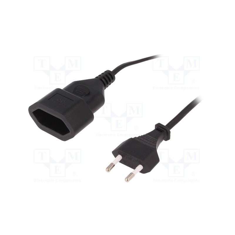 1 pcs x LOGILINK - CP123 - Extension lead, Sockets: 1, black, 2m