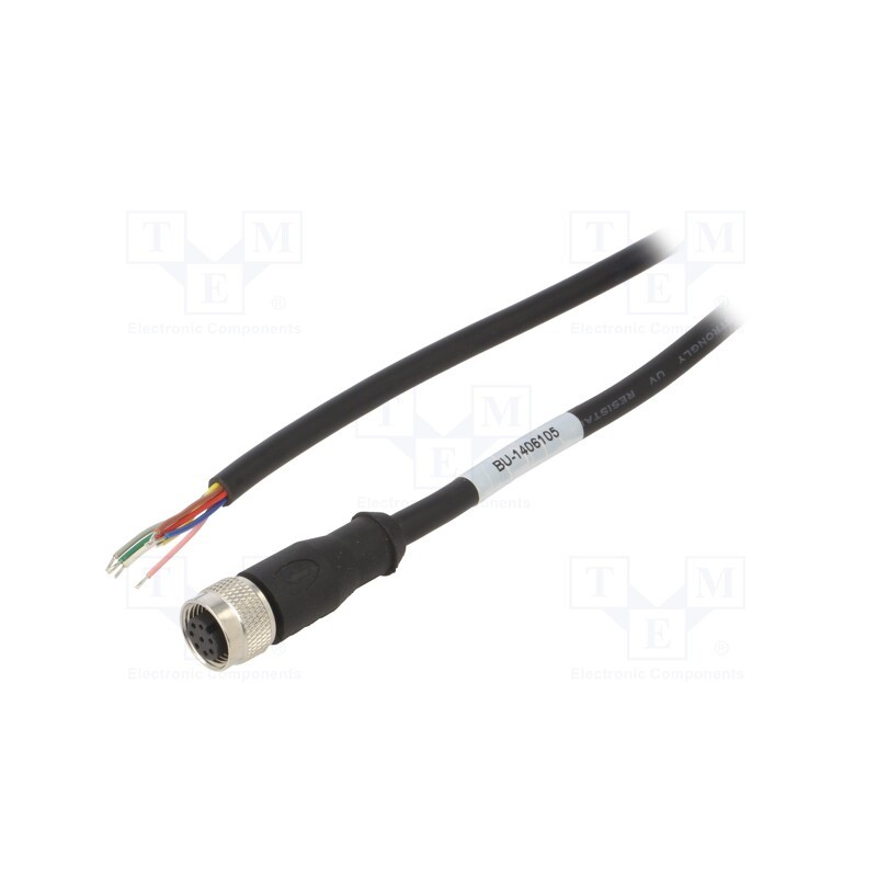 1 pcs x MUELLER ELECTRIC - BU-1406105 - Connection lead, M12, PIN: 8, straight, 2m, plug, 30VAC, 2A, PVC, IP68