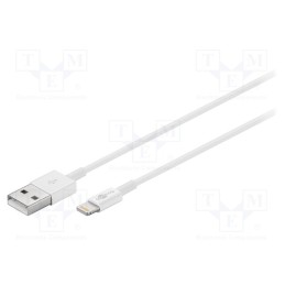 1 pcs x Goobay - 72905 - Cable, USB 2.0, Apple Lightning plug,USB A plug, 0.5m, white