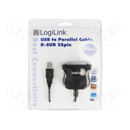 1 pcs x LOGILINK - UA0054A - Adapter, USB 1.1, D-Sub 25pin socket,USB A plug, 1.8m