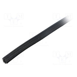 1 rol x ALPHA WIRE - GRP1303/8 BLACK 100 FT - Polyester braid, ØBraid : 9.5mm, polyester, black, -70÷125°C