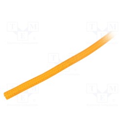 1 rol x ALPHA WIRE - GRP1301/4 ORANGE 200 FT - Polyester braid, ØBraid : 6.35mm, polyester, orange, -70÷125°C