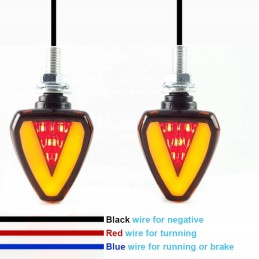 LED turn signals with rear brake light, 2 pcs, E11 approval