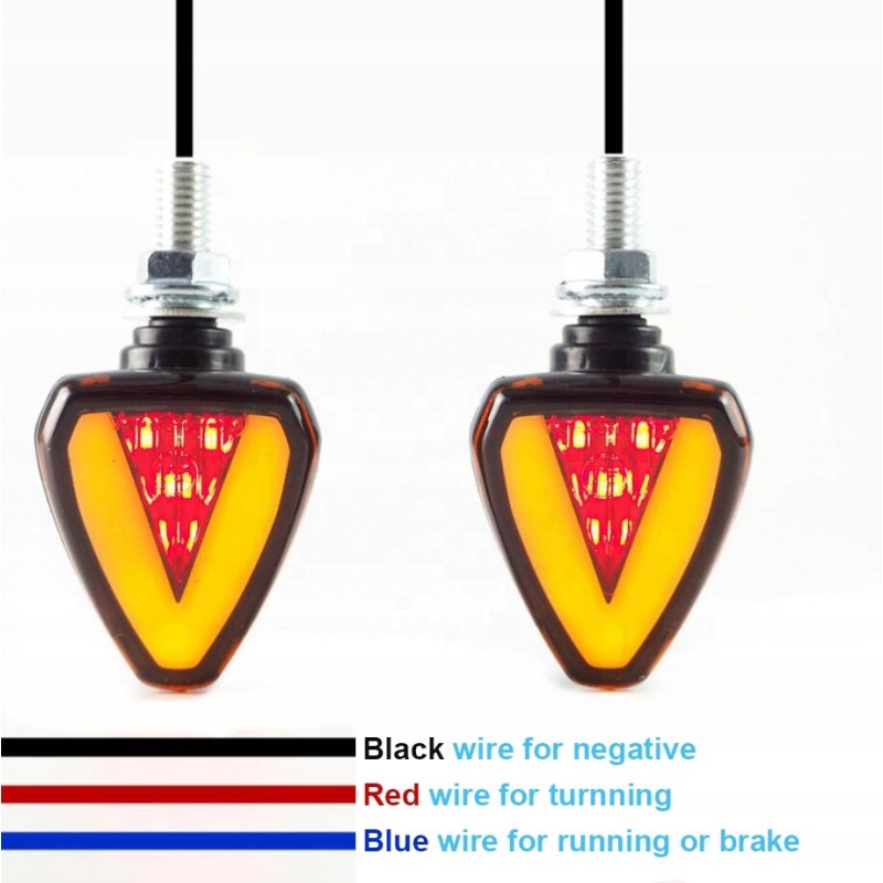 LED turn signals with rear brake light, 2 pcs, E11 approval