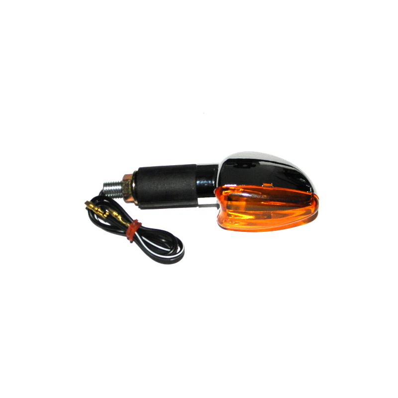 Oval chrome turn signal, left front