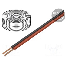 1 rol x DONAU ELEKTRONIK - LD152-01 - Wire, 2x0.15mm, solid, Cu, black,red, max.155°C, Package: 10m