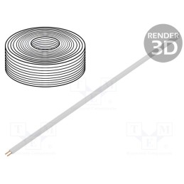 1 rol x DONAU ELEKTRONIK - 218-55 - Wire, LiYz, 2x0.14mm2, 250V, Package: 5m, Cu, stranded, white