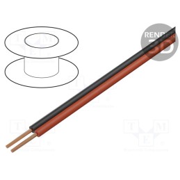 1 rol x DONAU ELEKTRONIK - 218-500 - Wire, LiYz, 2x0.14mm2, 250V, Package: 500m, Cu, stranded, black,red