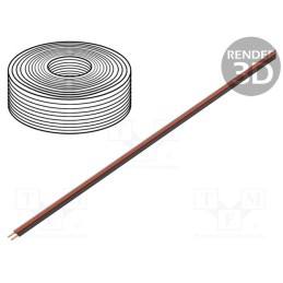 1 rol x DONAU ELEKTRONIK - 218-50 - Wire, LiYz, 2x0.14mm2, 250V, Package: 50m, Cu, stranded, black,red
