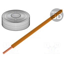 1 rol x DONAU ELEKTRONIK - 150-017 - Wire, stranded, Cu, 0.5mm2, PVC, orange, 60V, 10m, Class: 5, 1x0.5mm2