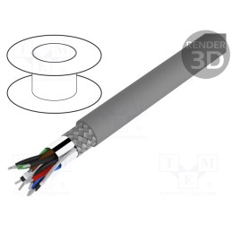 1 rol x ALPHA WIRE - 6393 SL001 - Wire, Alpha Essential C&C, 5x2x28AWG, PVC, dark grey, 300V, 305m