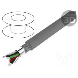 1 rol x ALPHA WIRE - 6391 SL001 - Wire, Alpha Essential C&C, 3x2x28AWG, PVC, dark grey, 300V, 305m