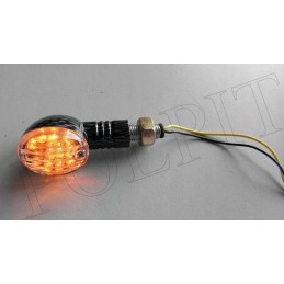 LED indicator, carbon, white glass, left