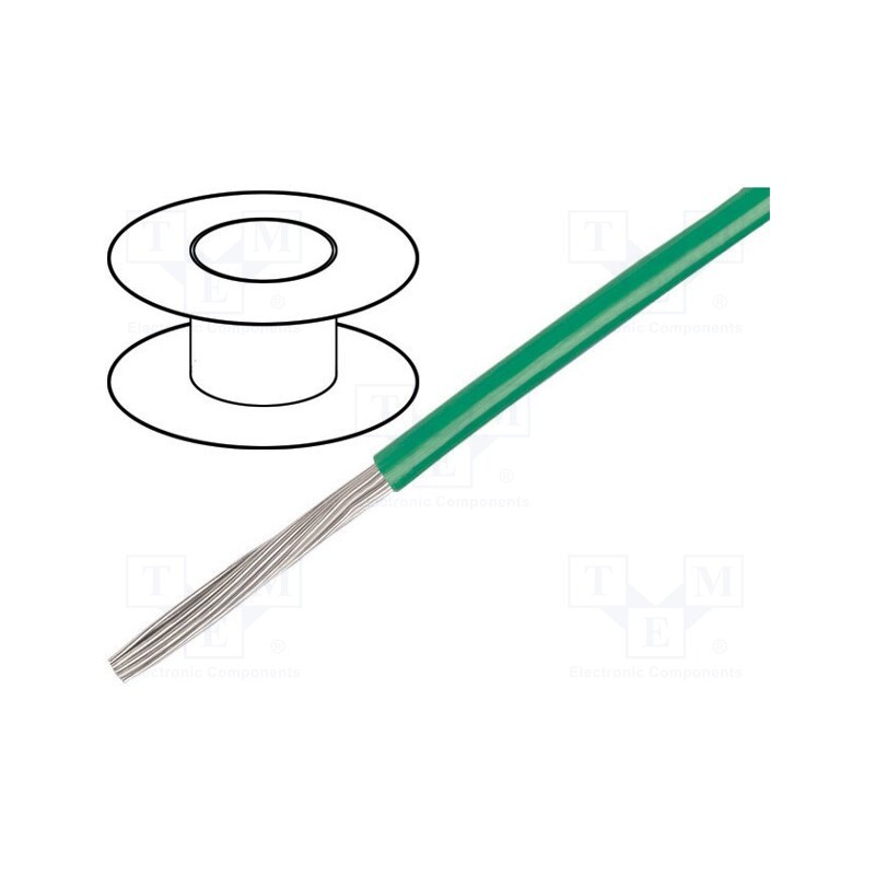 1 rol x ALPHA WIRE - 6718 GR001 - Wire, EcoGen®,EcoWire,HookUp Wire, stranded, Cu, 12AWG, MPPE, 600V