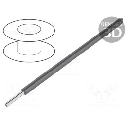 1 rol x ALPHA WIRE - 6717S SL001 - Wire, EcoWire, 14AWG, solid, Cu, MPPE, dark grey, 600V, 305m, 1000ft