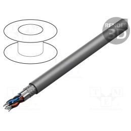 1 rol x ALPHA WIRE - 86505CY SL005 - Wire, Xtra Guard® Flex, 5x2x26AWG, Al foil,tinned copper braid