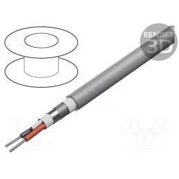 1 rol x ALPHA WIRE - 86501CY SL005 - Wire, Xtra Guard® Flex, 1x2x26AWG, Al foil,tinned copper braid