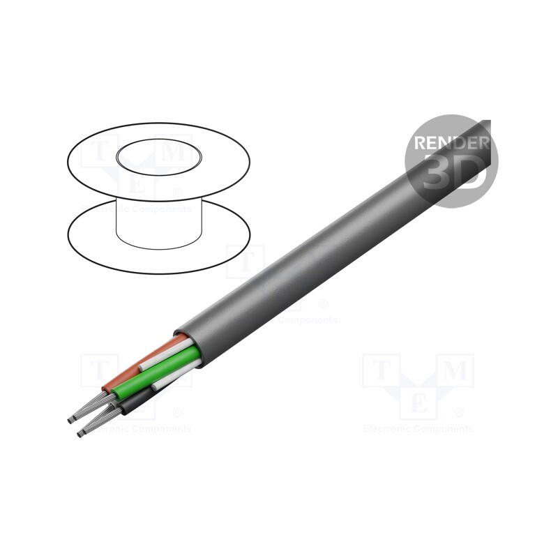 1 rol x ALPHA WIRE - 79052 SL005 - Wire, EcoFlex®, 4x24AWG, unshielded, 600V, 30.5m, Cu, stranded