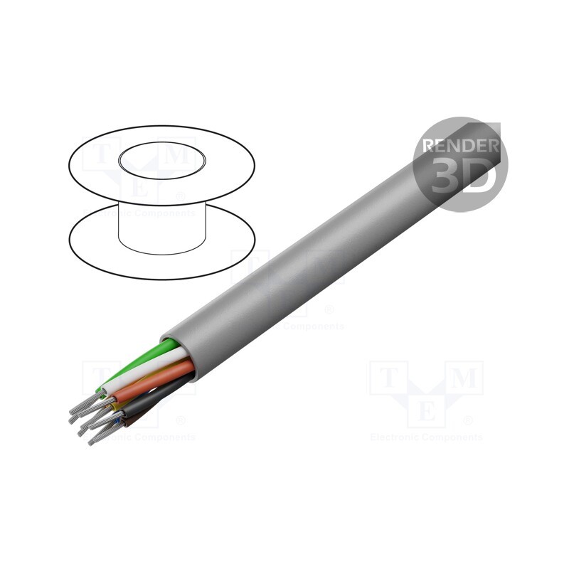1 rol x ALPHA WIRE - 79048 SL005 - Wire, EcoFlex®, 8x22AWG, unshielded, 600V, 30.5m, Cu, stranded