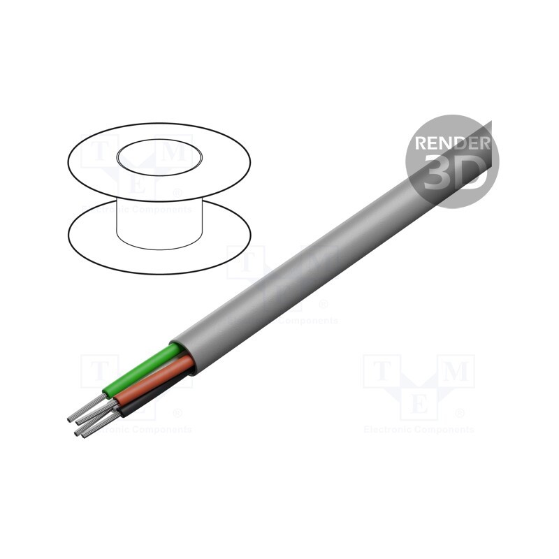 1 rol x ALPHA WIRE - 79012 SL005 - Wire, EcoFlex®, 4x18AWG, unshielded, 600V, 30.5m, Cu, stranded