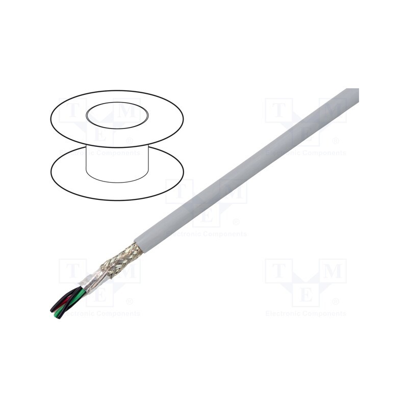 1 rol x ALPHA WIRE - 78373 SL005 - Wire, EcoCable Mini, 3x2x24AWG, MPPE, dark grey, 300V, 30.5m, 100ft