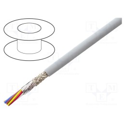 1 rol x ALPHA WIRE - 78348 SL005 - Wire, EcoCable Mini, 8x20AWG, MPPE, dark grey, 300V, halogen free