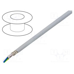 1 rol x ALPHA WIRE - 78340 SL005 - Wire, EcoCable Mini, 10x22AWG, MPPE, dark grey, 300V, halogen free