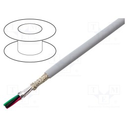 1 rol x ALPHA WIRE - 78334 SL005 - Wire, EcoCable Mini, 4x22AWG, MPPE, dark grey, 300V, halogen free