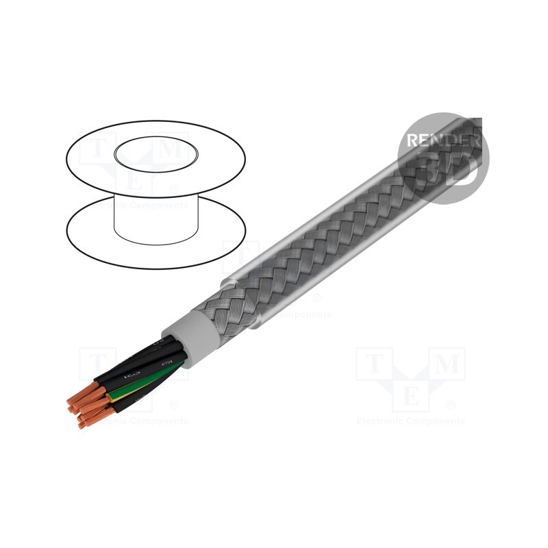 1 rol x ALPHA WIRE - 470091CY CL321 - Wire, Pro-Met, 9G1mm2, shielded,tinned copper braid, PVC, 50m