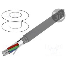 1 rol x ALPHA WIRE - 6342 SL001 - Wire, Alpha Essential C&C, 6x22AWG, PVC, dark grey, 300V, 305m