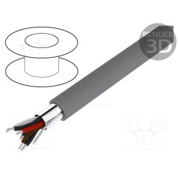 1 rol x ALPHA WIRE - 5274C SL005 - Wire, Xtra Guard® 1, 4x2x24AWG, Al-PET-Al foil, PVC, dark grey