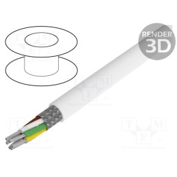 1 rol x ALPHA WIRE - 2824/6 WH005 - Wire, Alpha Essential C&C, 6x22AWG, PTFE, white, 600V, 30.5m, 100ft