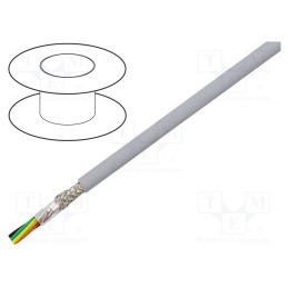 1 rol x ALPHA WIRE - 78326 SL005 - Wire, EcoCable Mini, 6x24AWG, MPPE, dark grey, 300V, halogen free