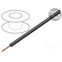 1 rol x DONAU ELEKTRONIK - 119-11 - Wire, stranded, Cu, 0.14mm2, PVC, black, 60V, 100m, 1x0.14mm2