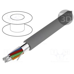 1 rol x ALPHA WIRE - 1297C SL001 - Wire, Alpha Essential C&C, 7x22AWG, shielded,Al-PET foil, PVC