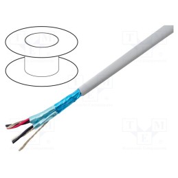 1 rol x ALPHA WIRE - 78232 SL005 - Wire, EcoCable Mini, 2x2x22AWG, MPPE, dark grey, 300V, 30.5m, 100ft