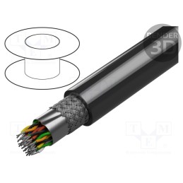 1 rol x ALPHA WIRE - 3480/18C SL005 - Wire, 18x2x28AWG, RS232,RS422,RS485, stranded, Cu, PVC, dark grey