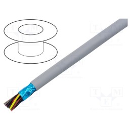 1 rol x ALPHA WIRE - 78176 SL005 - Wire, EcoCable Mini, 6x2x24AWG, Al-PET foil, MPPE, dark grey, 300V