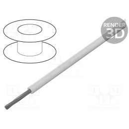 1 rol x ALPHA WIRE - 7036 WH001 - Wire, HookUp Wire, stranded, Cu, 12AWG, PVC, white, 300V, 305m