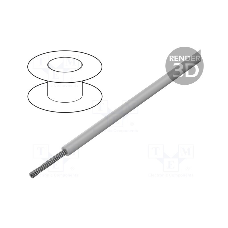 1 rol x ALPHA WIRE - 7036 SL001 - Wire, HookUp Wire, stranded, Cu, 12AWG, PVC, dark grey, 300V, 305m