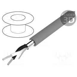 1 rol x ALPHA WIRE - 2421C SL001 - Wire, Alpha Essential C&C, 2x18AWG, shielded,Al-PET foil, PVC