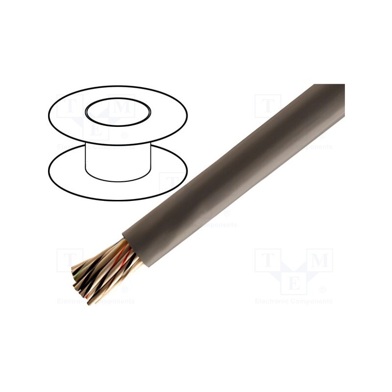 1 rol x ALPHA WIRE - 2411C SL001 - Wire, Alpha Essential C&C, 2x20AWG, shielded,Al-PET foil, PVC