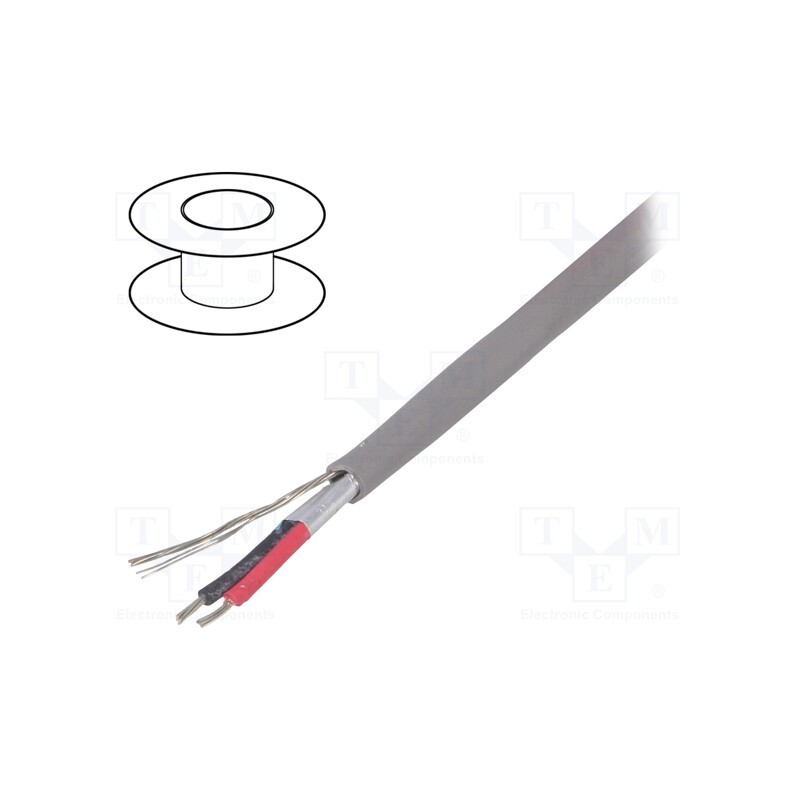 1 rol x ALPHA WIRE - 2404C SL001 - Wire, Alpha Essential C&C, 4x22AWG, shielded,Al-PET foil, PVC