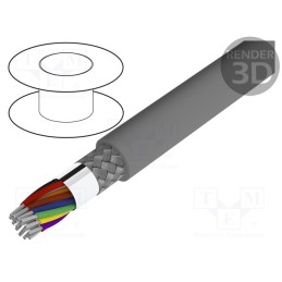 1 rol x ALPHA WIRE - 1728 SL005 - Wire, Alpha Essential C&C, 20x20AWG, PVC, dark grey, 600V, 30.5m